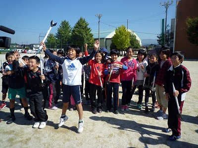 松尾小学校　5年生モデルロケット打ち上げ